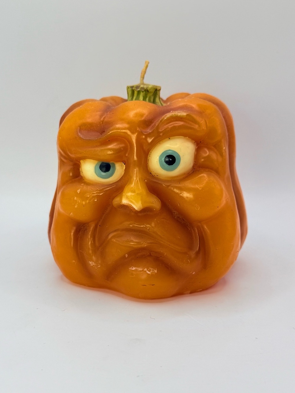 Target Halloween Pumpkin Face Figural Candle Orange 4” Novelty Decor